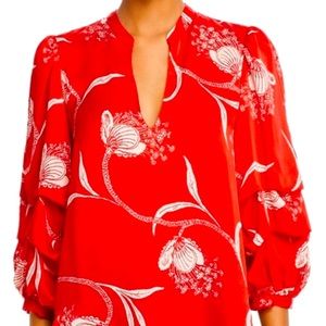 Gorgeous red floral Joie blouse